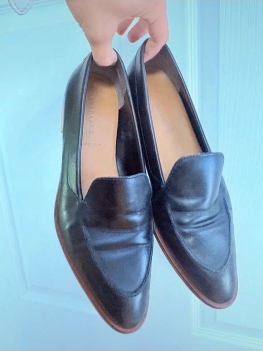 Women’s Black Leather Slip-On Loafers